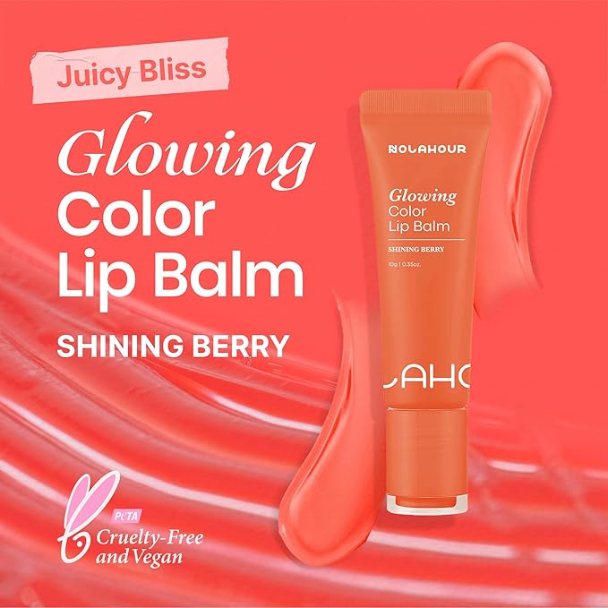 Glowing Color Lip Balm 0.35 Oz| Hydrating Lip Balm Lip Gloss for Girls | Vegan Lip Balm & Lip Plumping Gloss | Lip Glowy Balm & Lip Care for Dry Lips | Moisturizing Lip Balm Shining Berry-Velvo Beauty