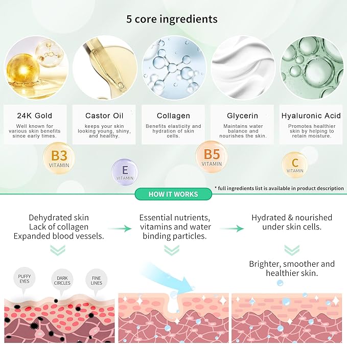 24K GOLD Eye Mask– 60 Pcs - Gold Under Eye Mask Retinol & Collagen - Puffy Eyes and Dark Circles Treatments – Look Younger and Reduce Wrinkles and Fine Lines Undereye-Velvo Beauty