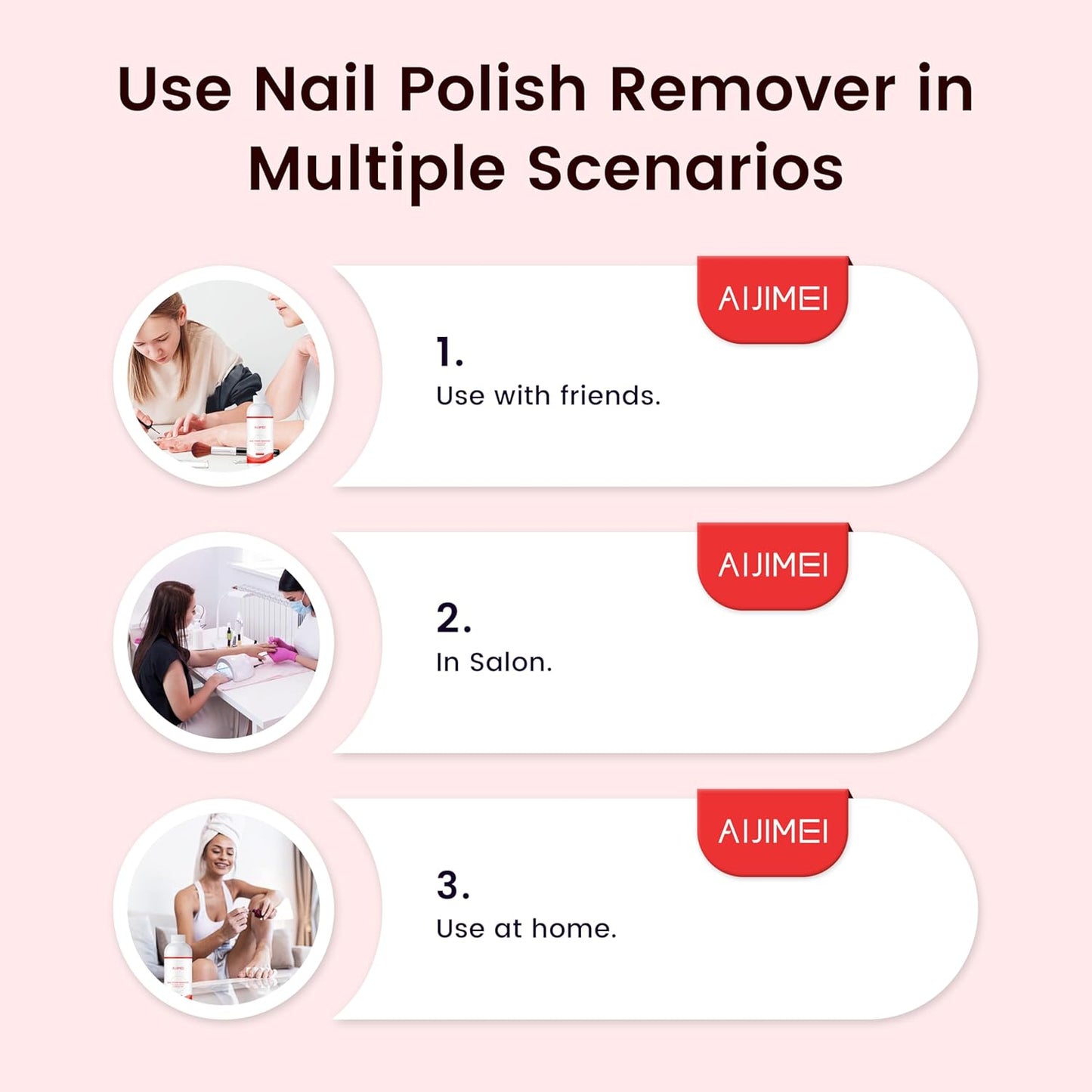 AIJIMEI Nail Polish Remover Kit, 4 Fl Oz Nail Polish Remover for Soak Off Gel Nail Polish Acrylic Nails Dipping powder Remover for Home DIY or Nail Salon-Velvo Beauty