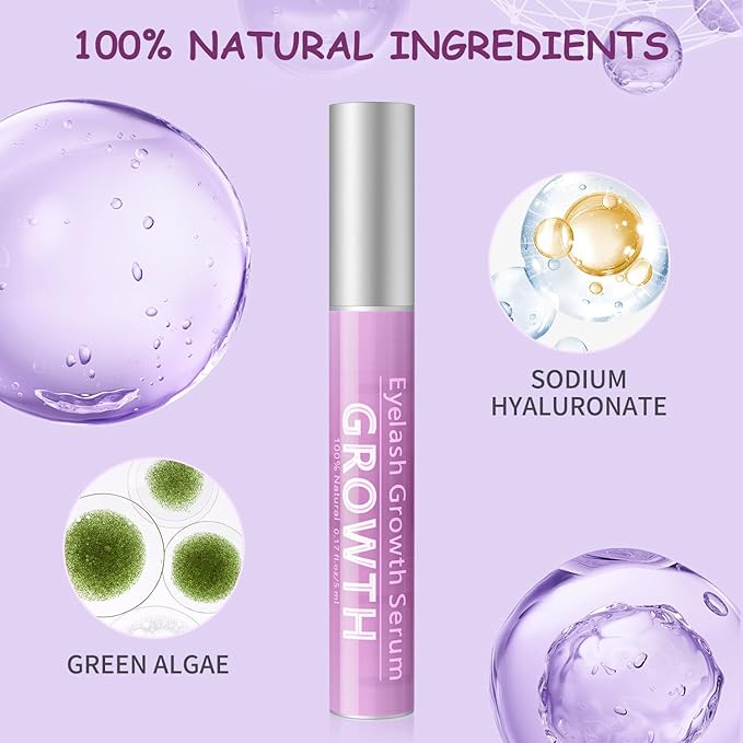 Eyelash Growth Serum Volumizing Lash Serum For Eyelash Growth Longer & Thicker Lash Enhancing serum With Natural Formula Vegan & Cruelty-Free (5mL)-Velvo Beauty