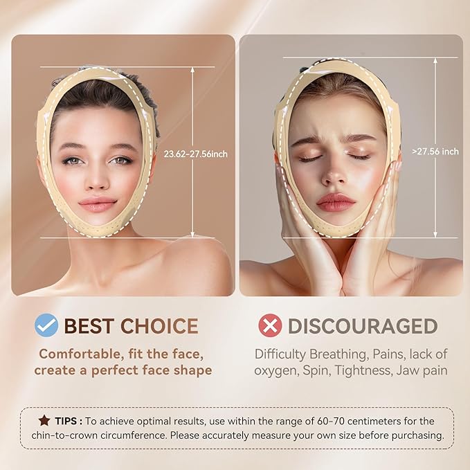 Reusable V Line Silicone Face Strap, Soft Silicone Chin Strap for Women 23-27 Inches (Skin yellow)-Velvo Beauty