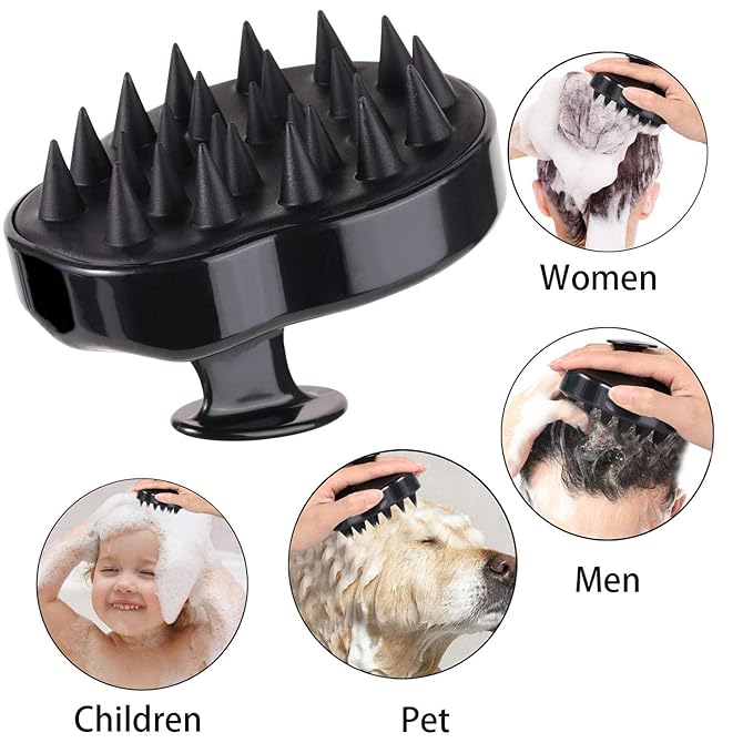 BTYMS 3 Pcs Silicone Scalp Scrubber Shampoo Brush Scalp Massager & Exfoliating Brush for Dandruff Removal, Hair Growth-Multi-Color-Velvo Beauty