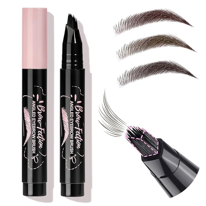 Eyebrow Pencils for Women, Liquid Microblading Eyebrow Pen with Square Angled Brush & Ultra-Fine Precision Tip – Natural Hair-Like Strokes, Waterproof, Smudge-Proof & Long-Lasting, Easy to Use (Black)-Velvo Beauty