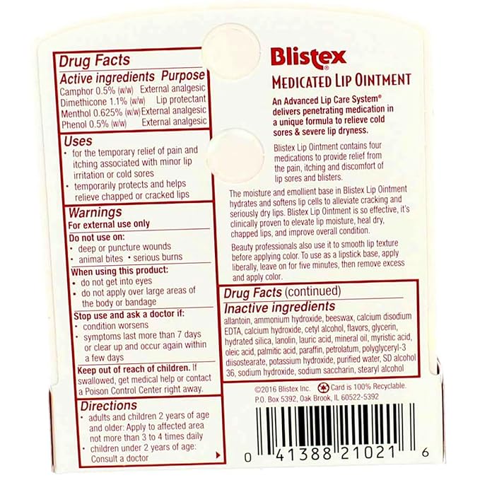 Blistex Lip Oint Bns Size .21z Blistex Lip Ointment .21oz-Velvo Beauty