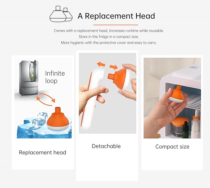 ONLYSKY BEAUTY Cooling Ice Roller Facial Massage Roller for Face (Orange)-Velvo Beauty