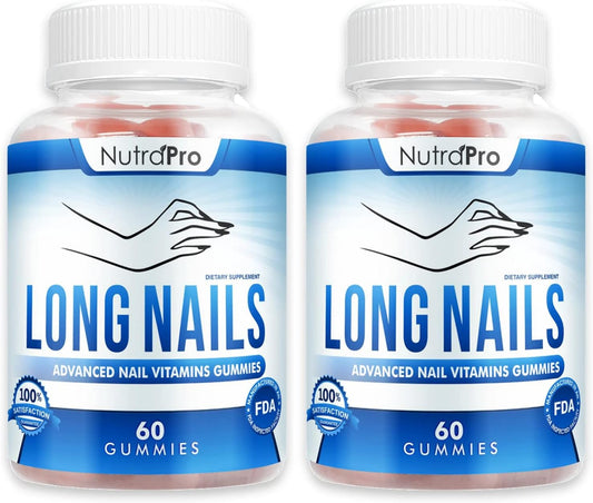 NutraPro Nail Growth Vitamins for Stronger Nail - No More Chipped Nails.Nail Strengthener and Growth Supplement Gummies – Grow Strong Long Nails with Biotin and Collagen Gummies.-Velvo Beauty