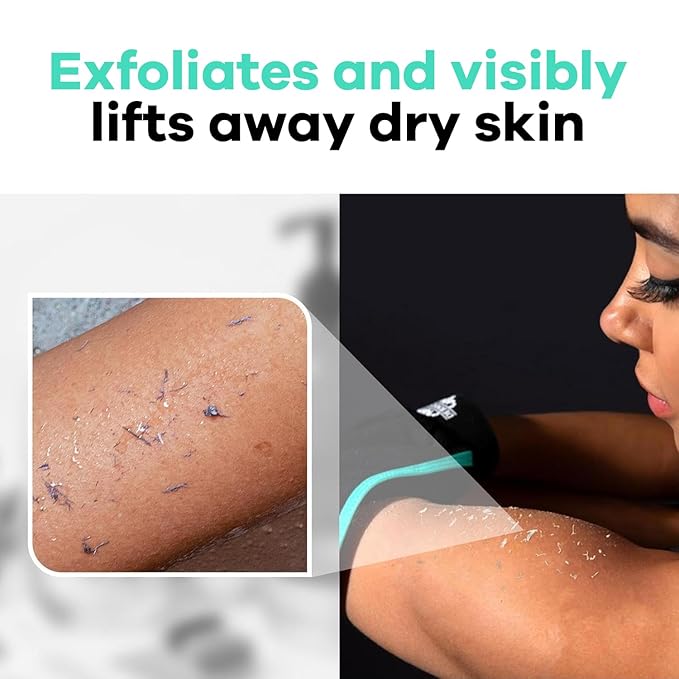 Dermasuri Deep Exfoliating Glove - Polishing Mitt Body Scrubber - Korean Skin Cleaner Exfoliator & Dead Skin Buffing Treatment - Keratosis Pilaris Scrub Remover- Shower Skincare (1 Pack)-Velvo Beauty