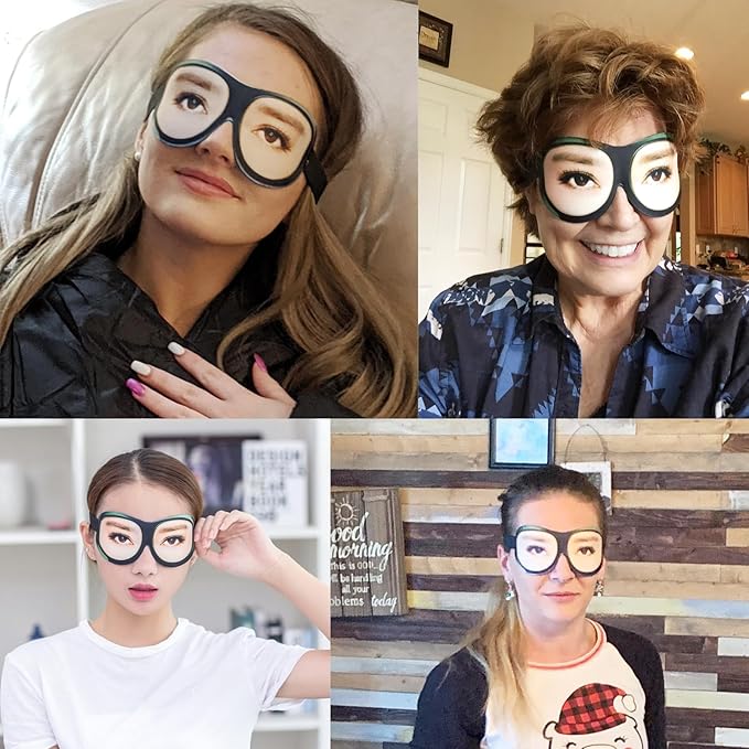 Honbay 3D Funny Eyeshade Soft Sleep Eye Mask with Adjustable Head Strap for Travel, Game, Party, Rest, Sleeping (Woman)-Velvo Beauty
