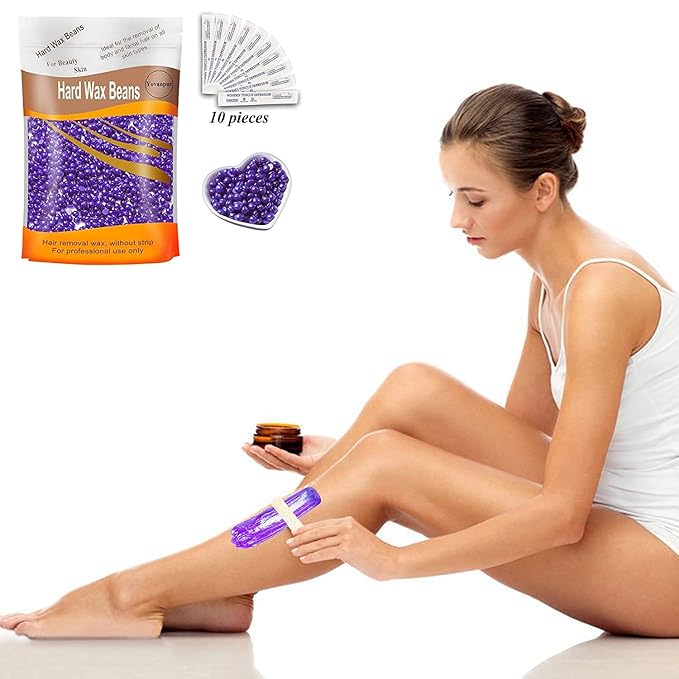 Hard Wax Beads for Hair Removal, Wax Beans for Sensitive Skin, 10 Oz/bag (Lavander), Ideal for Brazilian Waxing, Pearl Wax for Eyebrow, Bikini, Legs At Home-Velvo Beauty