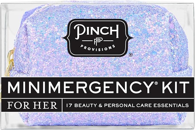 Pinch Provisions Purple Periwinkle Minimergency Kit, includes 17 Travel-Sized Cosmetic Essentials, Convenient for Purses, Emergency Beauty Accessories, Gifts for Holiday’s & Birthday’s-Velvo Beauty