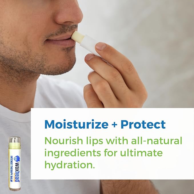 Waxhead Organic Lip Balm Vanilla - Sunburn Relief, Lip Moisturizer for Very Dry Lips, Lip Therapy, Lip Repair for Dry Cracked Lips, Healing Lip Balm for Severely Chapped Lips (4 pack)-Velvo Beauty