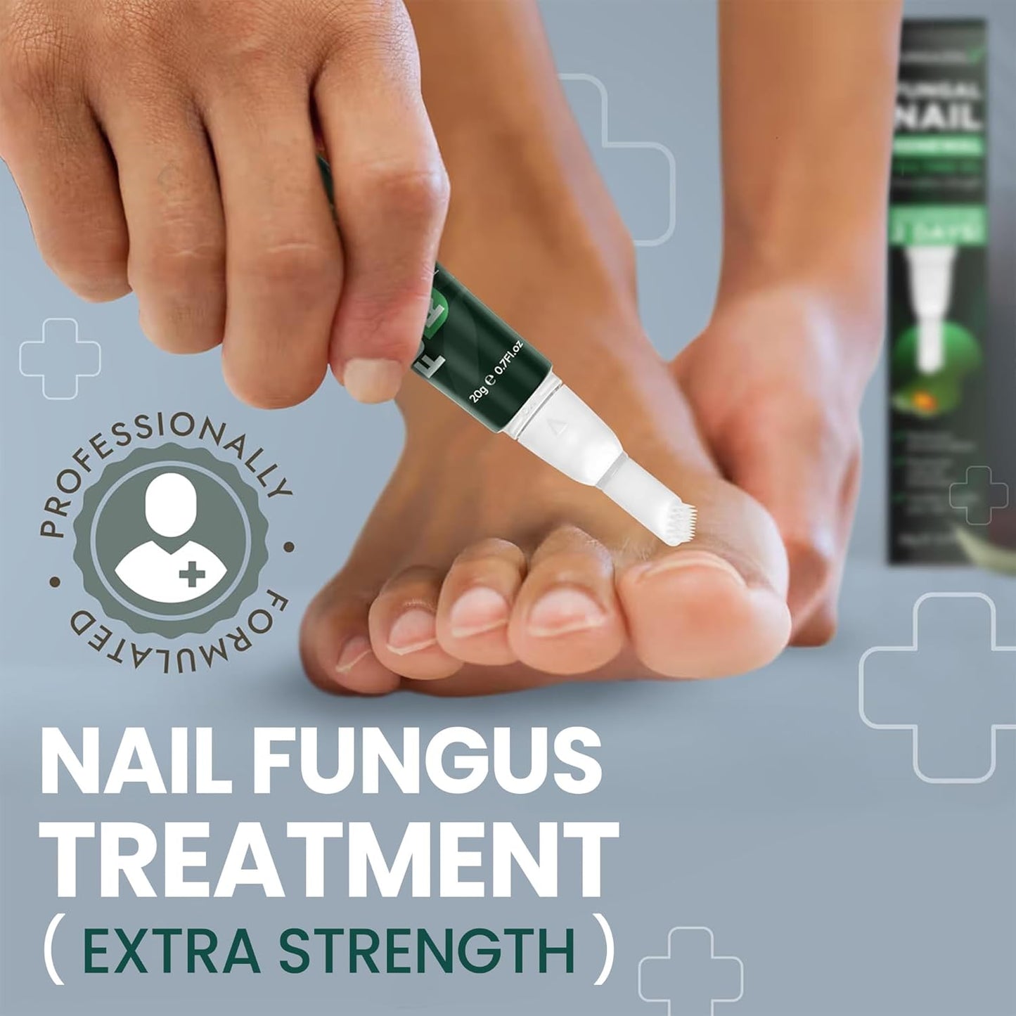 Nail Fungus Treatment Extra Strength for Toenail & Fingernails | Antifungal Nail Treatment with Tea Tree Oil | Fast-Acting, No-Touch Applicator | Restores Thickness & Discoloration | 20g-Velvo Beauty