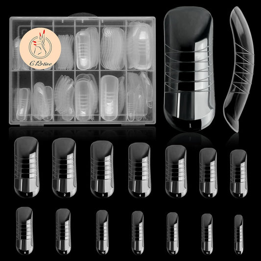 140Pcs Dual Nail Forms,Upturned Extension Poly nail gel Nail Forms Full Cover Reusable Nail Molds 14 Sizes for Nail Art Design Salon&DIY-Velvo Beauty