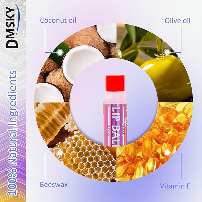 Dmsky Lip Balm 30 Pack, Colorful Lip Balm Bulk with Vitamin E and Coconut Oi, Hydrating Moisturizing Lip Balm Set for Men Women- 15 Flavors-Velvo Beauty