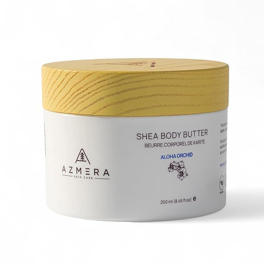 AZMERA Handcrafted Whipped Shea Body Butter – Luxurious Orchid Scented Moisturizer for Dry, Sensitive Skin with Argan Oil & Vitamin E – Vegan, Non-Greasy Skincare – 8.82 oz-Velvo Beauty