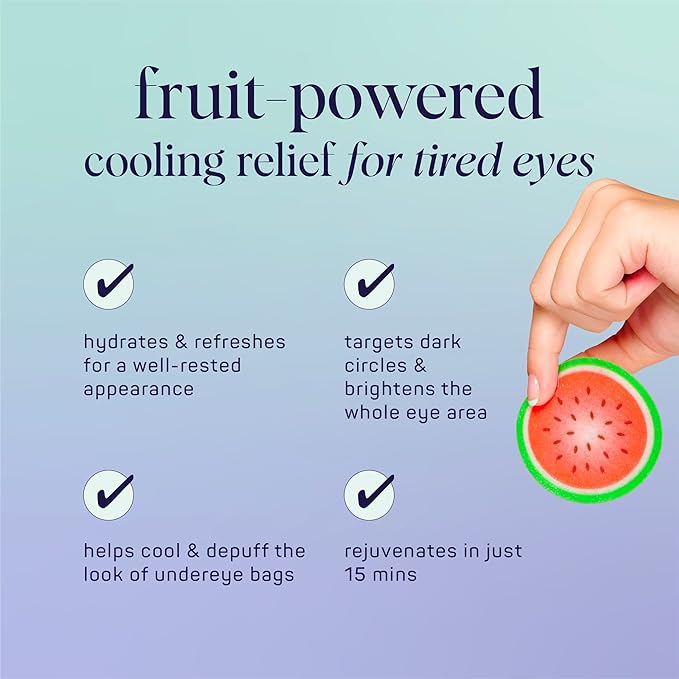 SpaLife Watermelon Cooling Eye Pads, 48 Hydrating Under Eye Patches for Puffiness, Dark Circles, and Tired Eyes, Infused with Hyaluronic Acid, Glycerin, and Vitamin C, Fruity Scent-Velvo Beauty