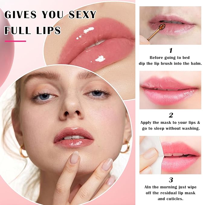 Honey Pot Lip Balm,3PCS Bee Lip Balm Honey Pot Cherry Watermelon Lip Scrub,Fade Lip Lines Prevention Dry and Cracked Lip Mask Overnight (Honey+Watermelon+Cherry)-Velvo Beauty