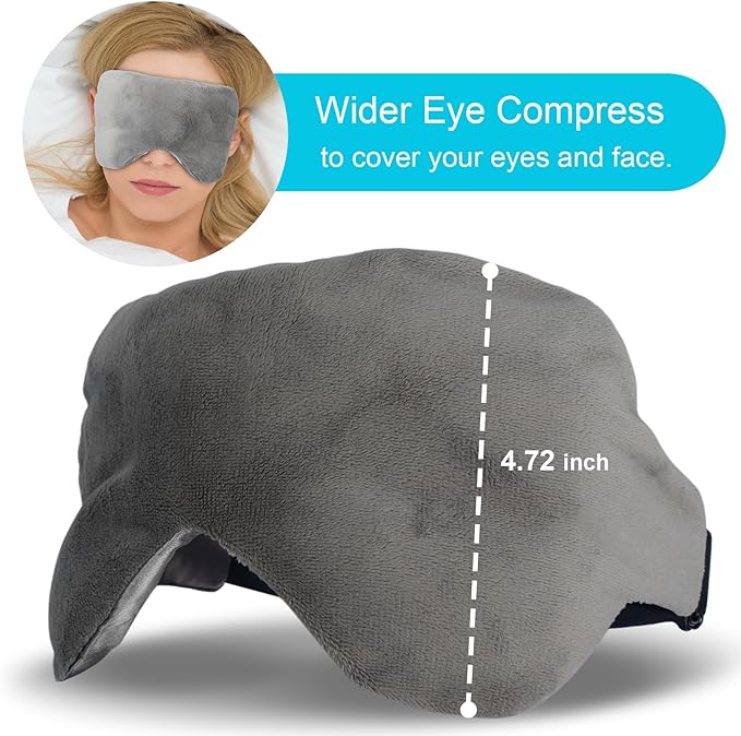 Atsuwell Cooling Eye Mask, Reusable Cold Sleep Eye Compress and Moist Heat for Eye Relaxing, Multipurpose Eye Bag for Dry Eyes with Microwavable Flaxseed Pad, Cold Gel Pad and Silky Cotton Insert-Velvo Beauty