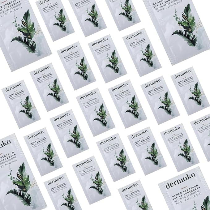 Mineral Tinted Sunscreen SPF 42 for Face – 5ml 25 Packets with Zinc Oxide & Titanium Dioxide – Water Resistant 80 Min – Moisturizes & Soothes – Beach Must Haves, Travel Essentials, Party Favor-Velvo Beauty