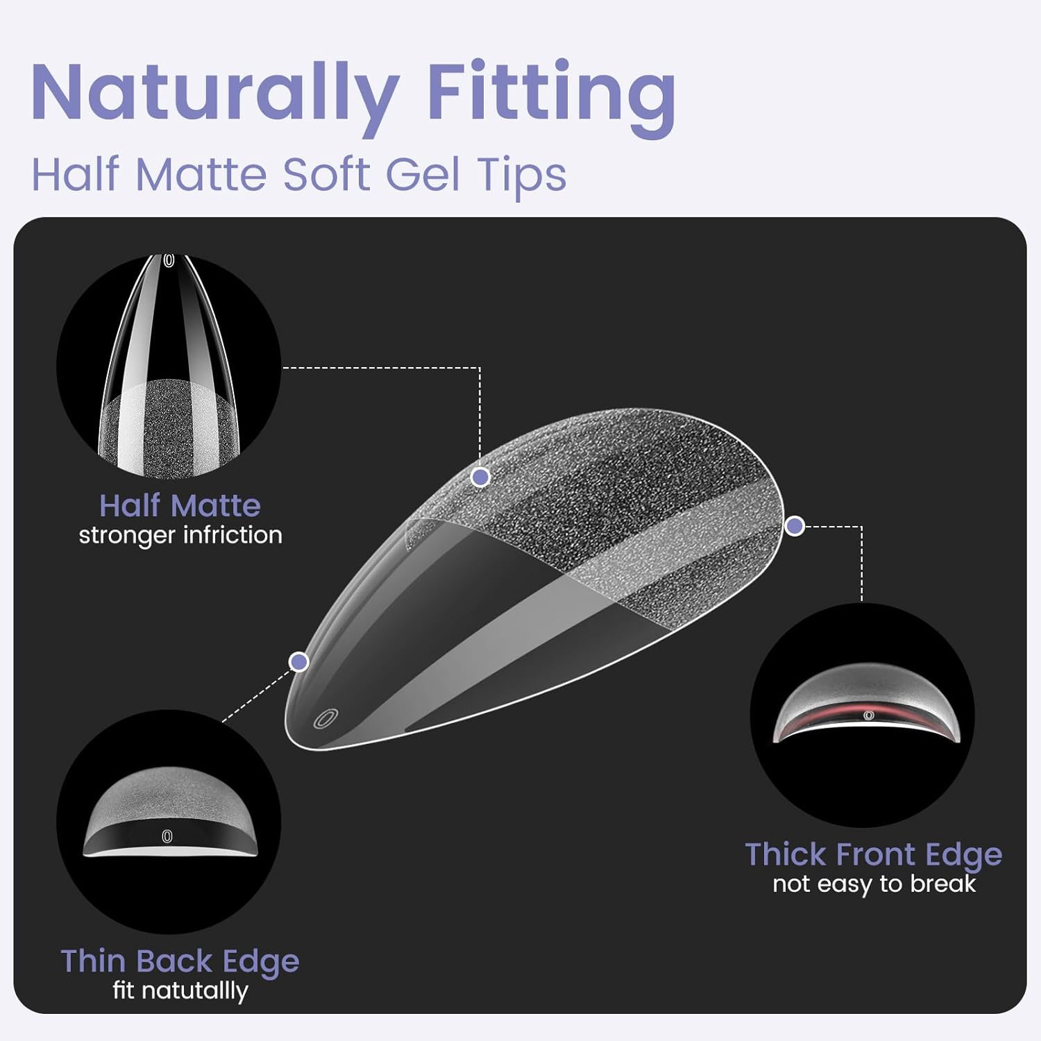 Medium Stiletto Nail Tips: 240Pcs Full Cover Stiletto Press On Nails, 12Sizes Pre-shaped Soft Gel Nails Clear Fake False Nails For Nail Extensions Home Nail Art Salon-Velvo Beauty