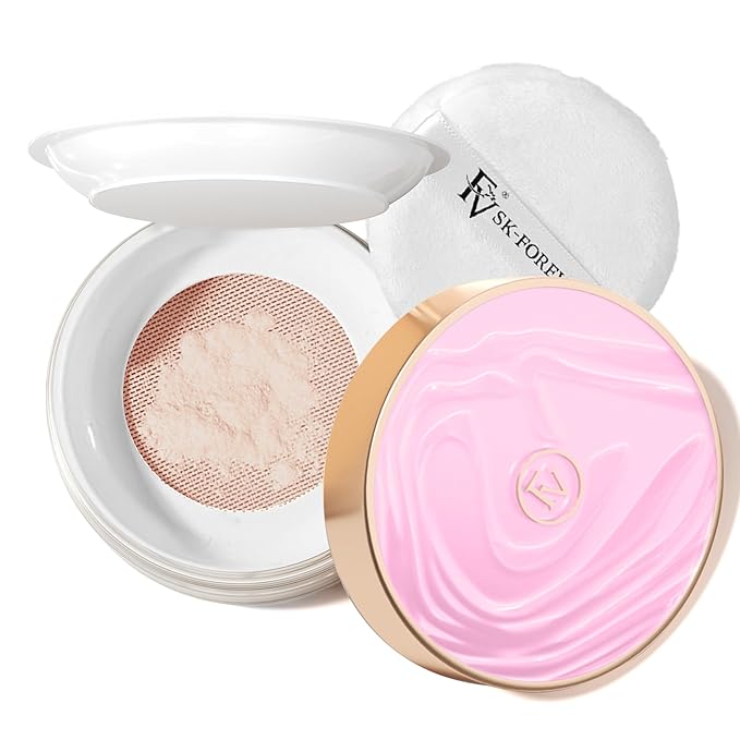 FV Translucent Loose Face Powder, Long Lasting & Lightweight Setting Powder with Matte Finish, Fine Powder for Natural Look, Minimizing Pores and Fine Lines Baking Powder 0.35oz (10g)-Velvo Beauty
