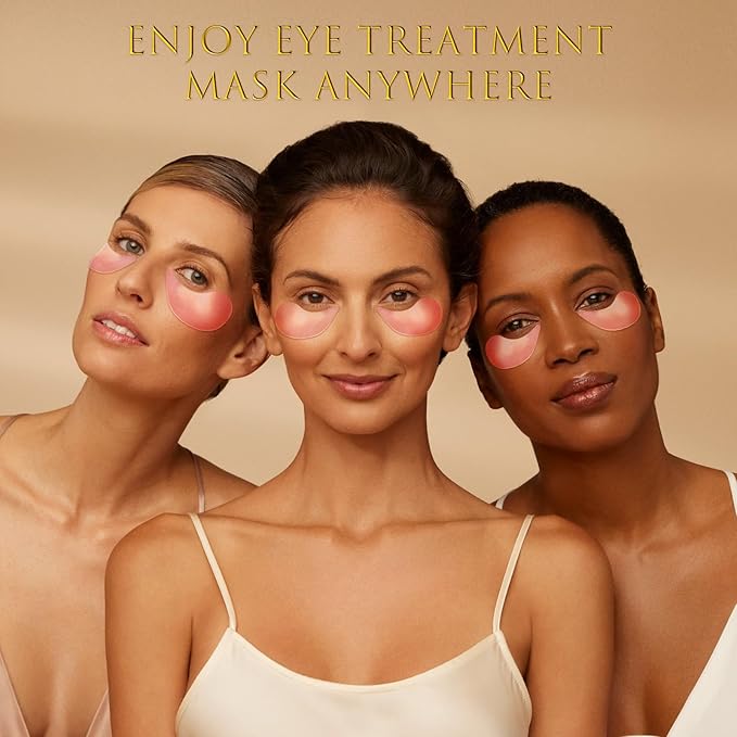 Pink Rose Eye Mask– 60 Pcs - Gold Under Eye Mask Retinol & Collagen - Puffy Eyes and Dark Circles Treatments – Look Younger and Reduce Wrinkles and Fine Lines Undereye, Improve and Firm eye-Velvo Beauty