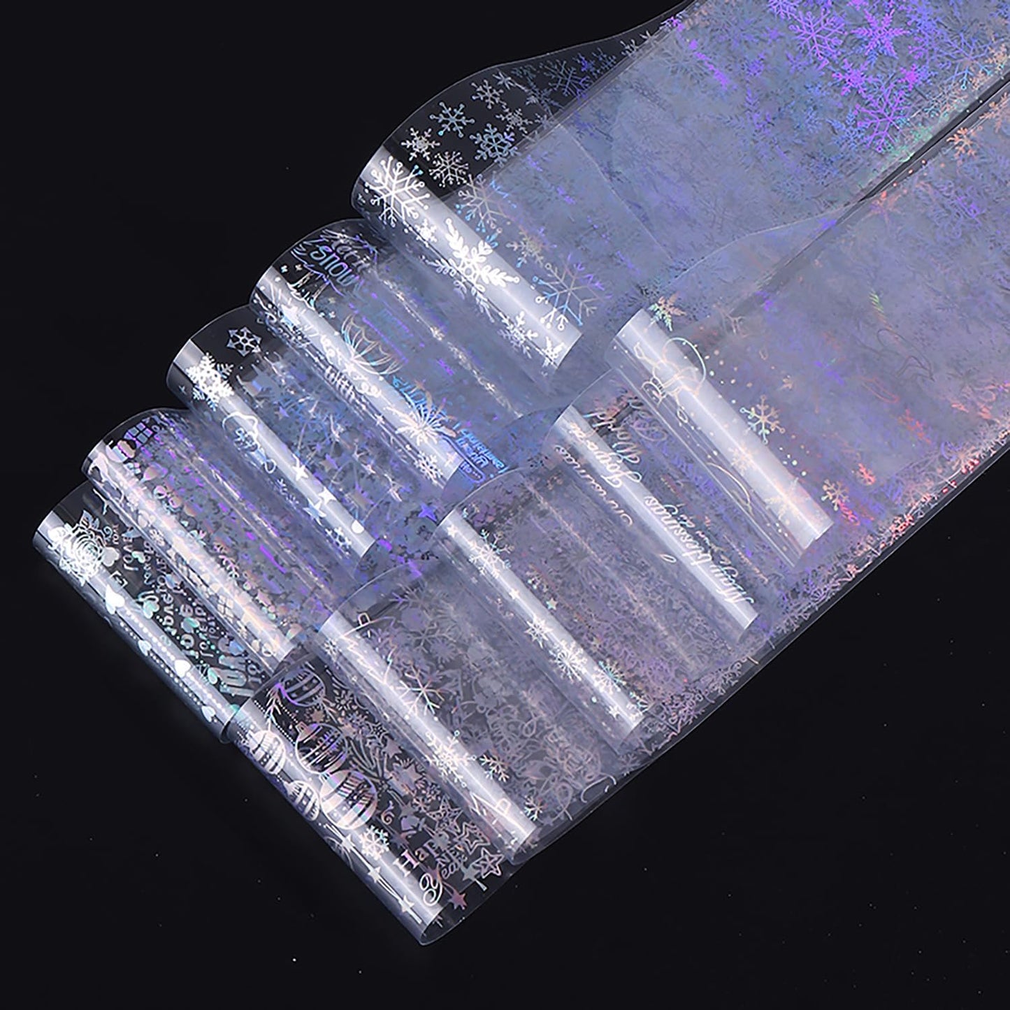 10 Rolls Christmas Nail Foils Transfer Nail Art, Snowflake Nail Transfer Foil Stickers Christmas Theme Design Nails Supplies Christmas Tree Snowman Santa Claus Manicure Decals Cute Nails Accessories-Velvo Beauty