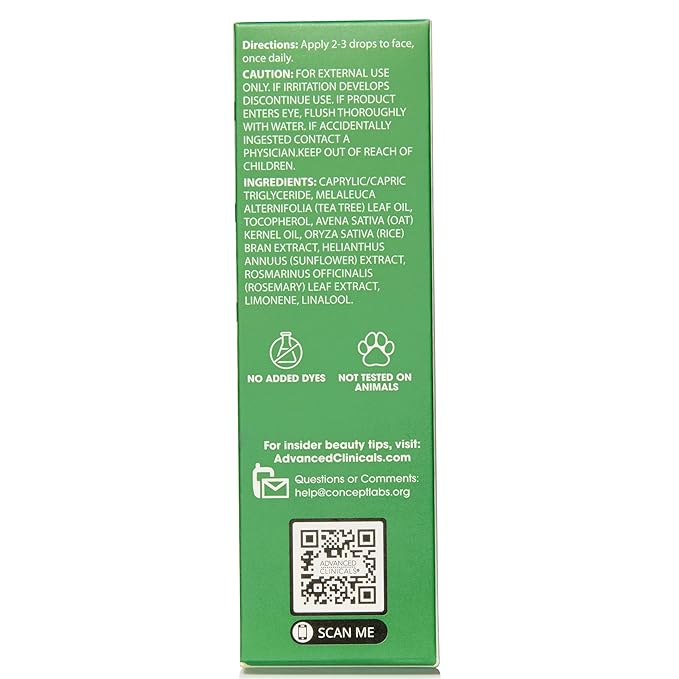 Advanced Clinicals Tea Tree Oil For Skin Facial Serum | Tea Tree Serum For Face With Vitamin E + Botanicals To Help Improve Appearance Of Large Pores & Skintone For Smoother Looking Skin, 1.8 Fl Oz-Velvo Beauty