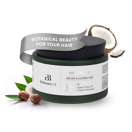 Bio Botanic Oil Range – Moisturizing Hair Mask for Colored, Dry & Damaged Hair with Organic Coconut Oil & Shea Butter, SLS-Free Deep Conditioning Treatment, Restores Shine & Protects Color-Velvo Beauty