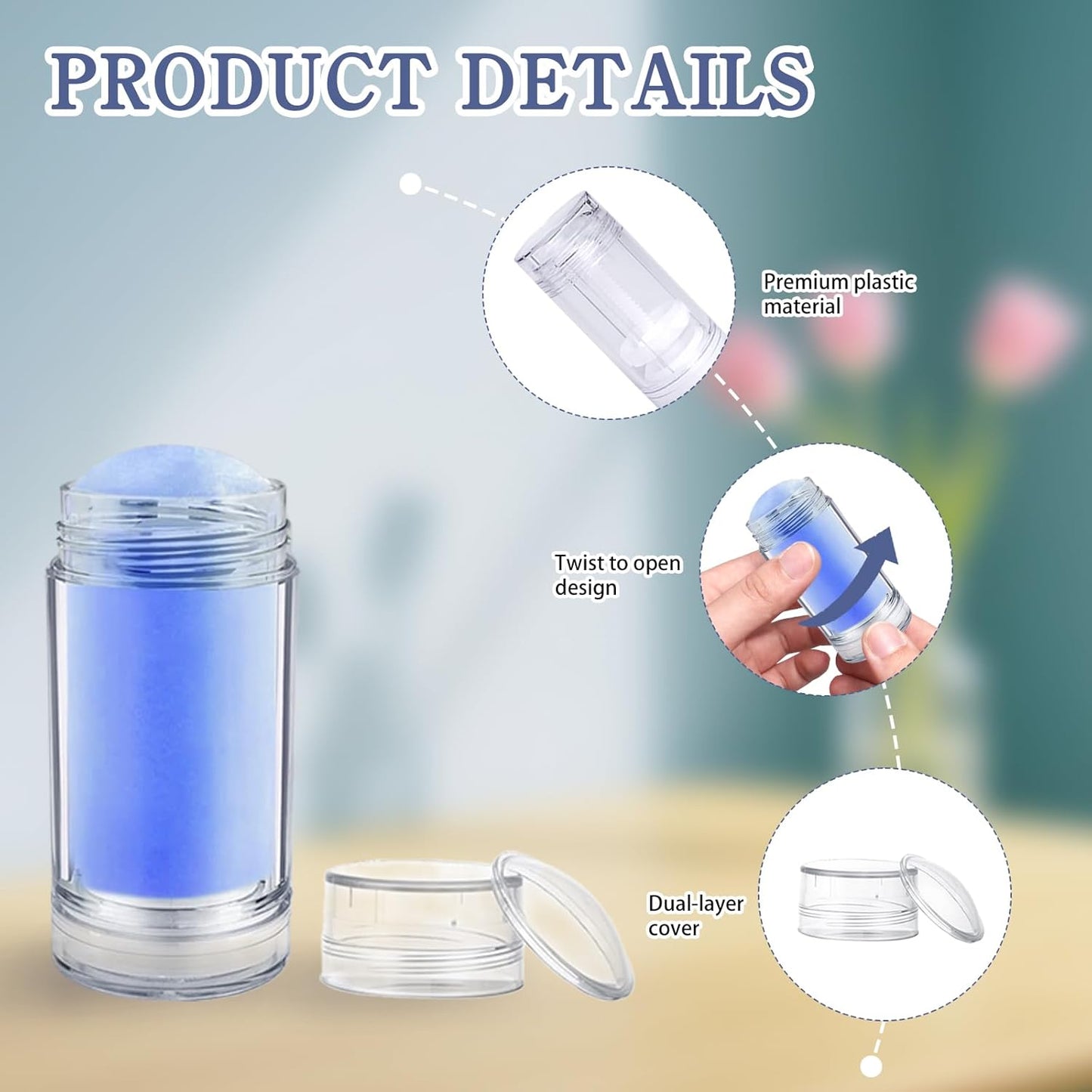 36 Pcs Empty Deodorant Containers Clear Plastic Twist up Filling Stick Round Bottomfill Lip Balm Tubes Refillable Deodorant Bottles for DIY Homemade Crayon Lipstick (30 ml)-Velvo Beauty