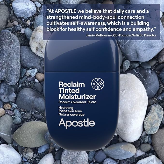 APOSTLE Reclaim Tinted Moisturizer for Men (9 Kingston) - Niacinamide, Vitamin E, Squalane, Hyaluronic Acid, Tinted Face Moisturizer For Men. Hydrates, Evens Skin Tone, Reduces Fine Lines, 1 Fl. Oz.-Velvo Beauty