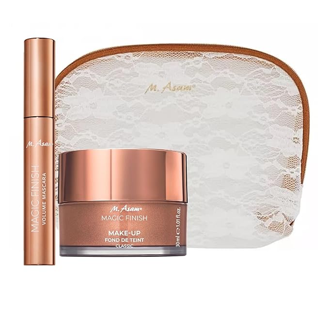 M. Asam MAGIC FINISH Gift Set With XXL Make Up Mousse (1.69 Fl Oz) 4in1 Primer, Foundation, Concealer & Powder + Mascara (0.33 Fl Oz) For XXL Volume & Intense Color With Exclusive Make Up Bag (1pc.)-Velvo Beauty