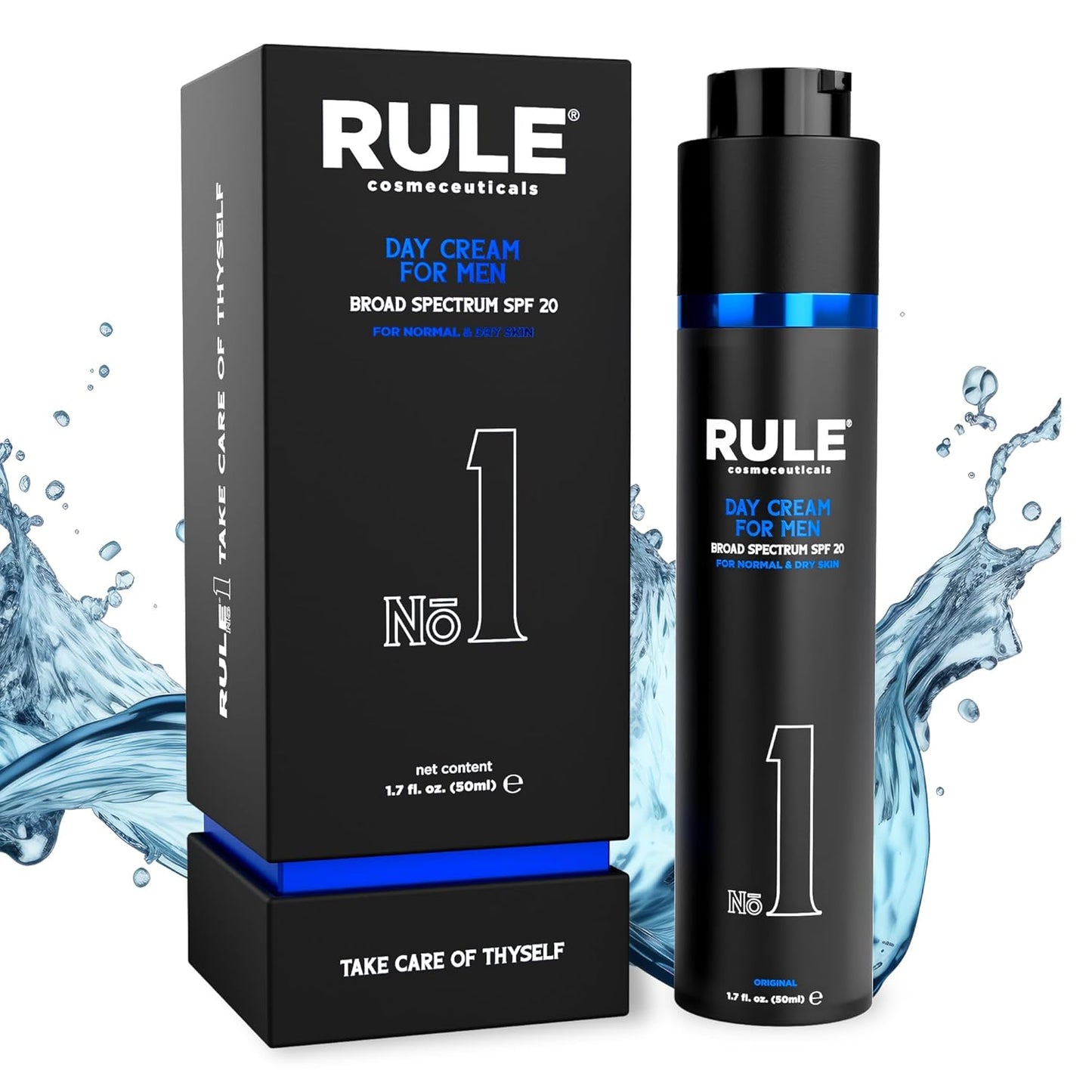 No.1 Day Cream for Men, 10-in-1 Anti-Aging Face Moisturizer to Reduce Wrinkles & Dryness, SPF 20, Collagen, Vitamins B, C & E - Normal & Dry Skin - Original, 50 mL-Velvo Beauty