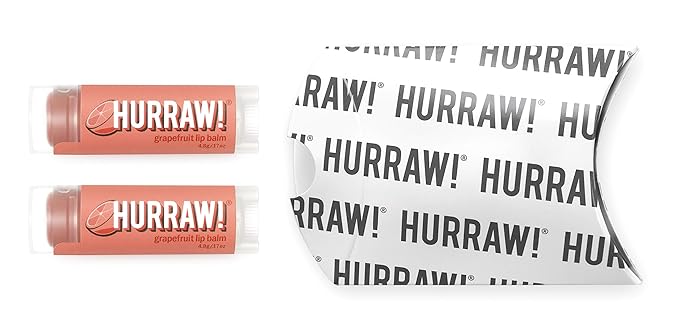 Hurraw! Grapefruit Lip Balm, 2 Pack: Organic, Certified Vegan, Cruelty and Gluten Free. Non-GMO, 100% Natural Ingredients. Bee, Shea, Soy and Palm Free. Made in USA-Velvo Beauty
