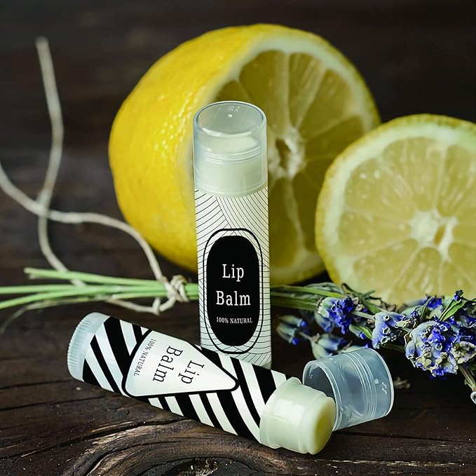 CRASPIRE Lip Balm Labels 80pcs Homemade Lip Balm Labels 2” Clear Lip Balm Labels for Tubes Printable Waterproof Lip Balm Stickers Labels for Lip Balm Handcream Candle Container（Geometry）-Velvo Beauty