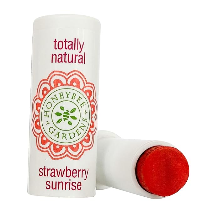 Honeybee Gardens Totally Natural Strawberry Sunrise Tinted Lip Balm, Nourishing Moisture With A Kiss Of Color, Vegan, Gluten-Free-Velvo Beauty