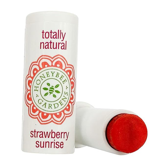 Honeybee Gardens Totally Natural Strawberry Sunrise Tinted Lip Balm, Nourishing Moisture With A Kiss Of Color, Vegan, Gluten-Free-Velvo Beauty