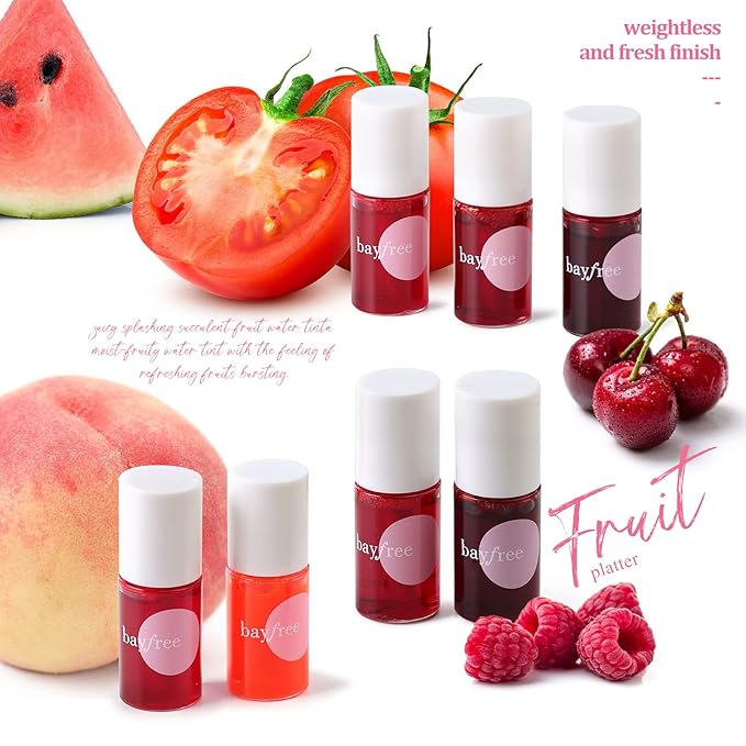 Lip Tint Stain Set, Korean Water Tint Lightweight Non-sticky, Waterproof Long Lasting Liquid Blush & Lip Stain, Transfer-Proof, Matte Finish Lip Color Makeup (fruit platter)-Velvo Beauty