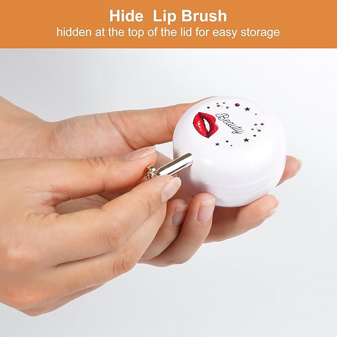 2 Pack Lip Balm Containers,Plastic Portable Empty Lip Balm Container with Mirror and Silicone Lip,Empty Lipstick Dispenser Box for Travel,Home-Velvo Beauty