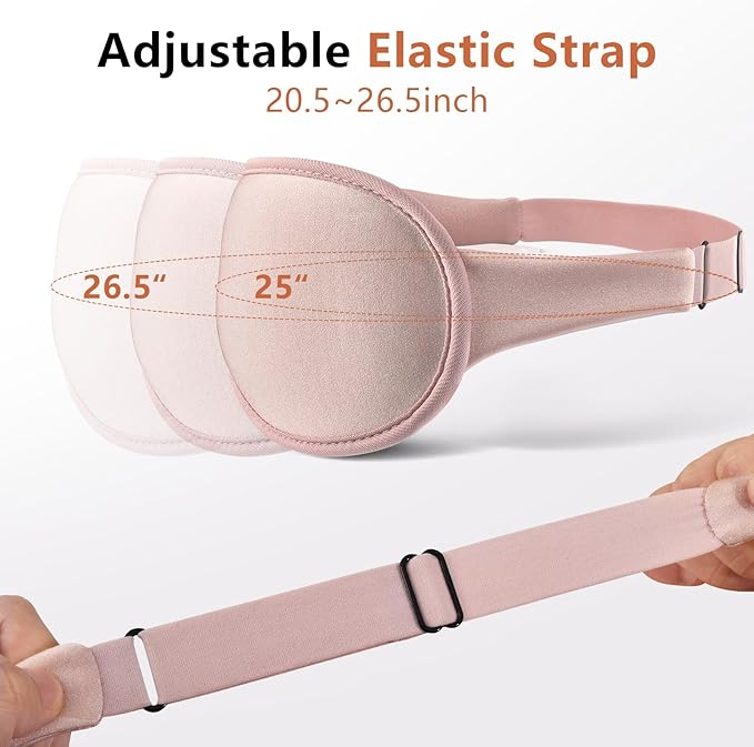 Sleep Mask for Side Sleeper Women Men, Eye Mask for Sleeping Light Blocking, 3D Contoured Cup Sleeping Mask, Soft Breathable Sleep Eye Mask with Adjustable Elastic Strap for Travel Pink-Velvo Beauty