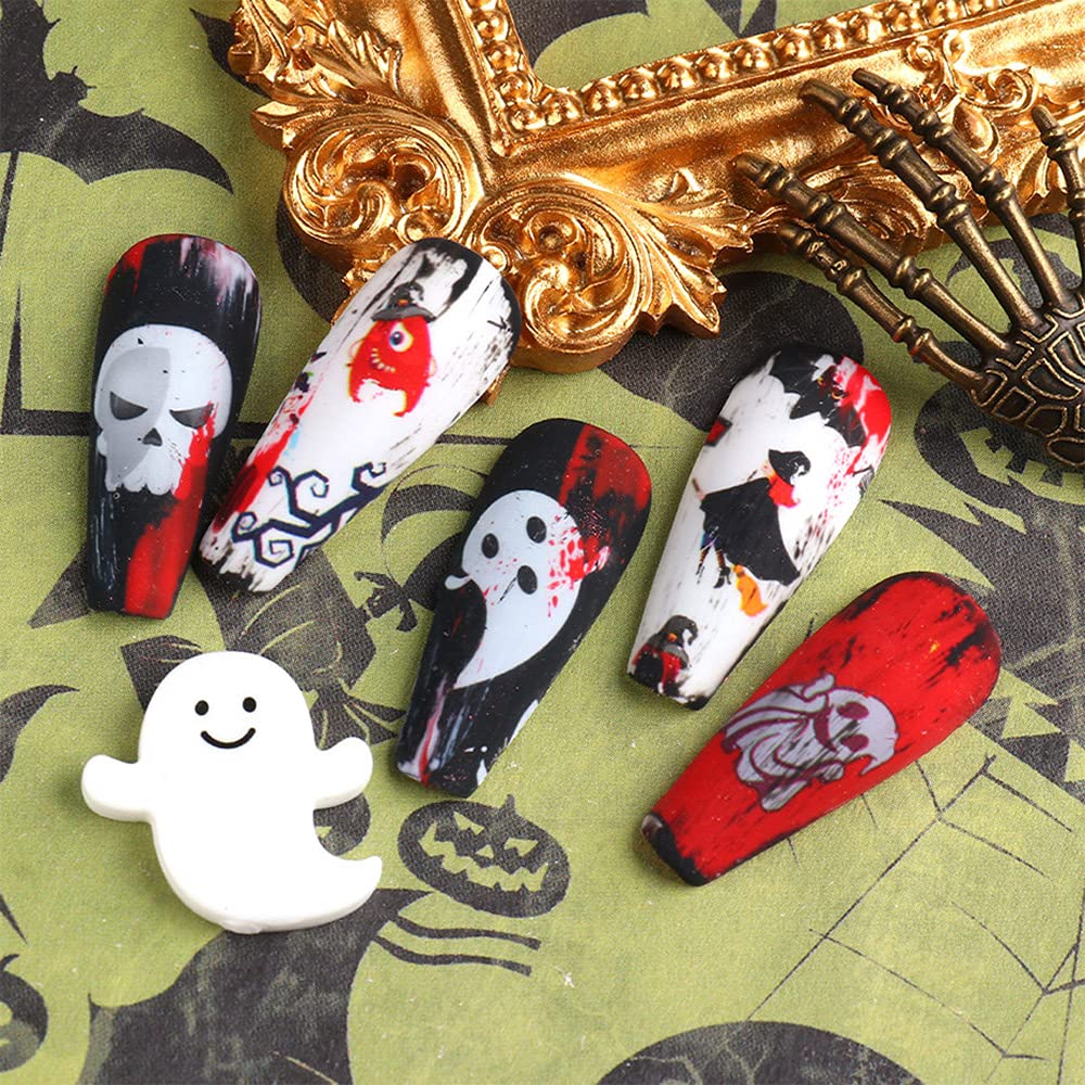 Halloween Series Transfer Stickers Kawaii Nail Art Foils Tattoo Decals - Pumpkin, Ghost, Sugar Skull, Haunted House, Spider Web, Candy Wrap Design - Manicure Tips Decorations Supplies-Velvo Beauty