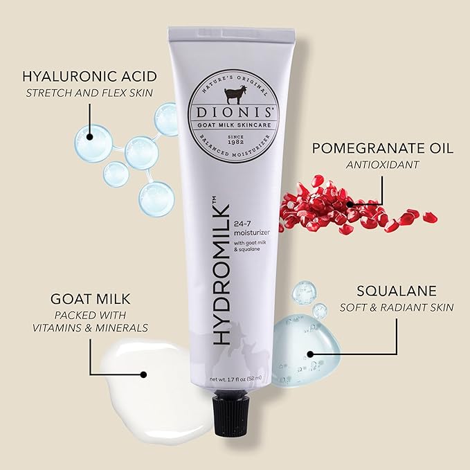 Dionis Goat Milk Skincare 1.7 fl oz Hydromilk 24-7 Moisturizer - Crulety Free, Paraben Free, For All Skin Types-Velvo Beauty