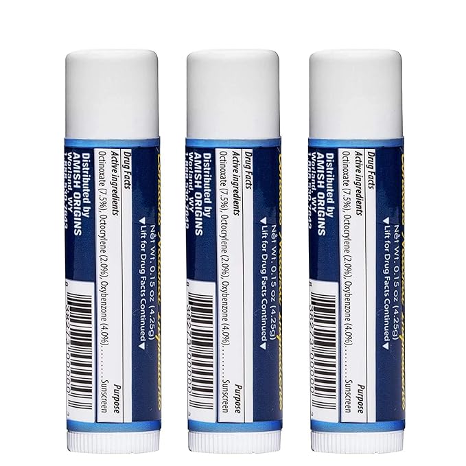 Amish Origins Lip Doc SPF 15 Medicated Lip Balm (2 PACK)- All-Natural Deep Moisturizing Lip Balm, Potent Formula for Chapped and Cracked Lips, All Natural Essential Oils-Velvo Beauty