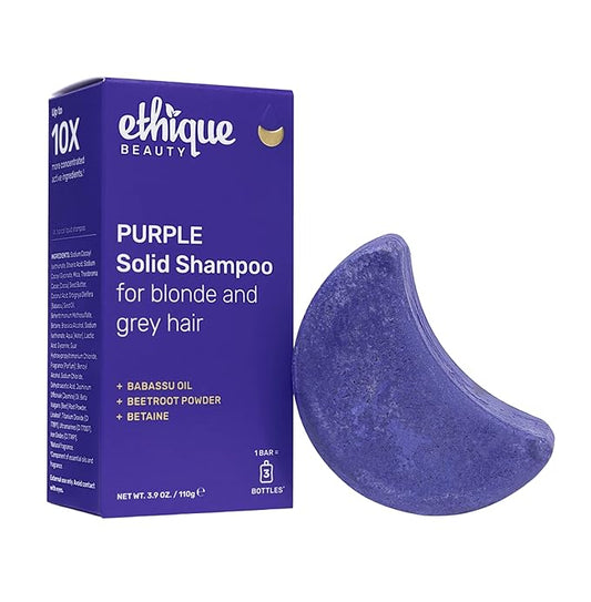Ethique Purple Shampoo Bar for toning brassy hair - Plastic-Free, Cruelty-Free, Vegan, 3.88 oz - Formerly Tone It Down-Velvo Beauty