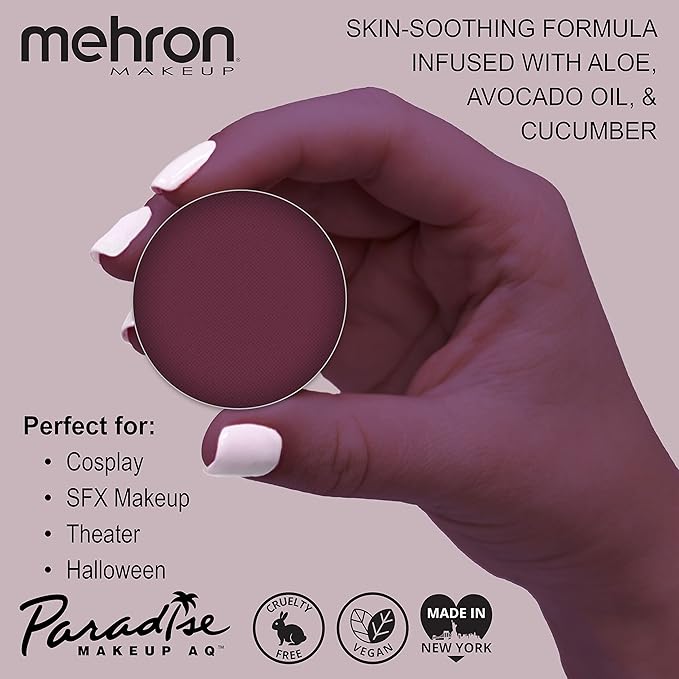 Mehron Makeup Paradise Makeup AQ Refill Size | Stage & Screen, Face & Body Painting, Beauty, Cosplay, Halloween | Water Activated Face Paint, Body Paint, Cosplay Makeup .25 oz (7 ml) (WILD ORCHID)-Velvo Beauty