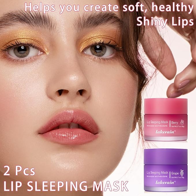 2 Pcs Lip Sleeping Mask, Lip Mask Overnight Hydrate Repair Sleeping Lip Mask, Moisturizing Lip Balm Lip Care Anti Dry Cracked Lip Cream, Lip Scrubs Exfoliator Reduce Lip Lines-Velvo Beauty