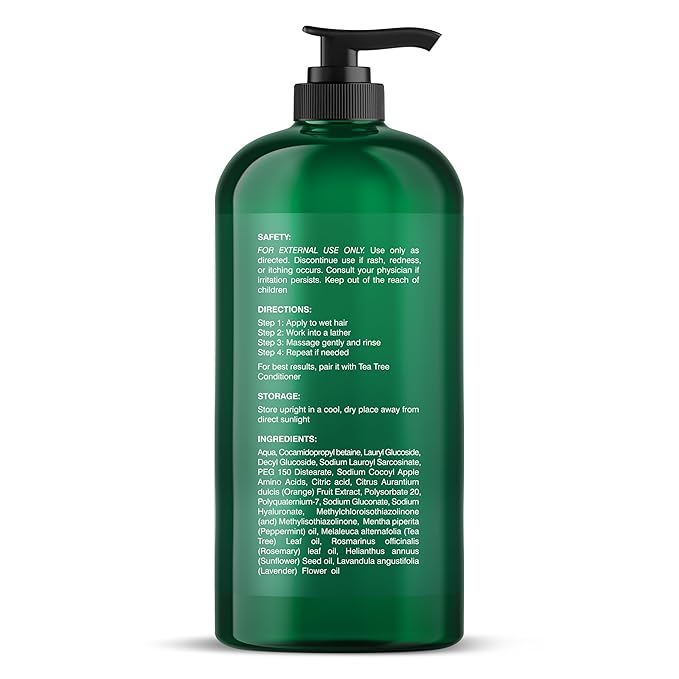 Botanic Hearth Tea Tree Shampoo, Vitamin C, Peppermint, Lavender And Rosemary Oil, Fights Dandruff And Dry Scalp, 16 Fl Oz-Velvo Beauty