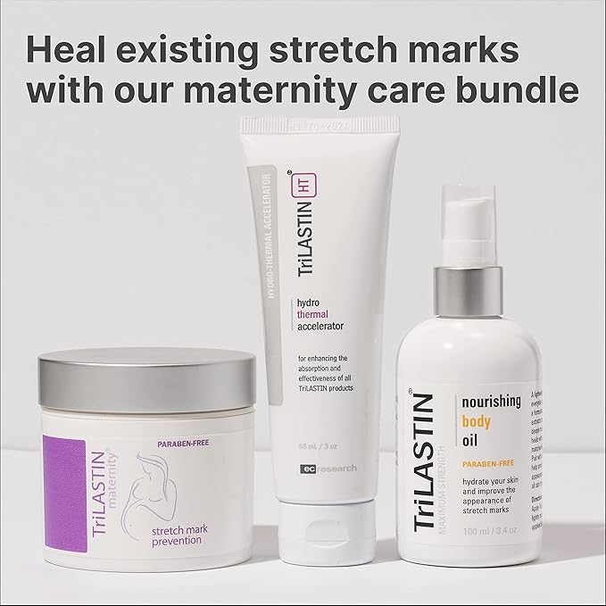 TriLASTIN Maternity Stretch Mark Prevention Cream (4Oz) - Hypoallergenic & Paraben-Free for Pregnancy & Postpartum - Maternity Belly Cream (2 Pack)-Velvo Beauty