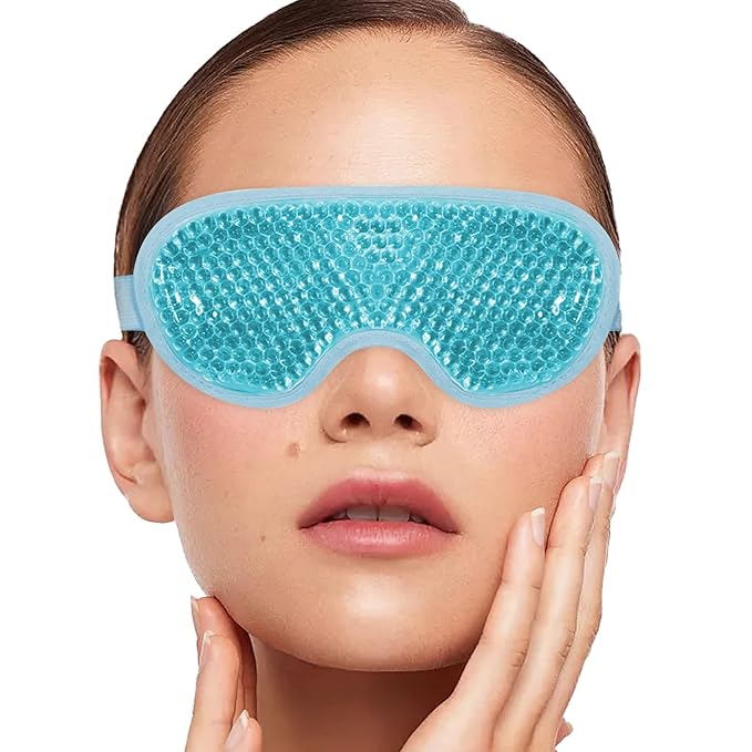Cold Face Eye Mask Ice Pack for Dark Circles,Eye SPA,Pressure,Cooling Face Masks for Women Sleeping,Skin Care Gel Beads Hot Cold Use Ice Facial Mask-Velvo Beauty