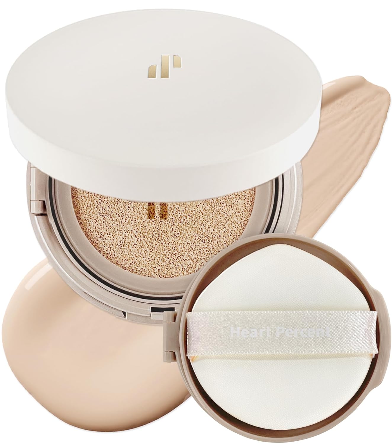 Heart Percent Dote on Mood Layer Cushion SPF 50+/PA+++ with Refill, Satin Glow Silky Flawless Finish Full Coverage Advanced Skincare Foundation (#21Y)-Velvo Beauty